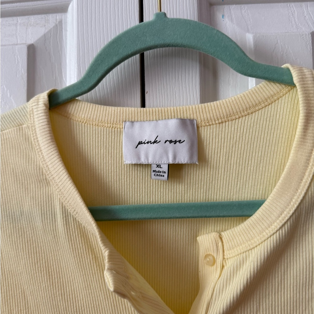 Butter Yellow Button Down Top - image 2